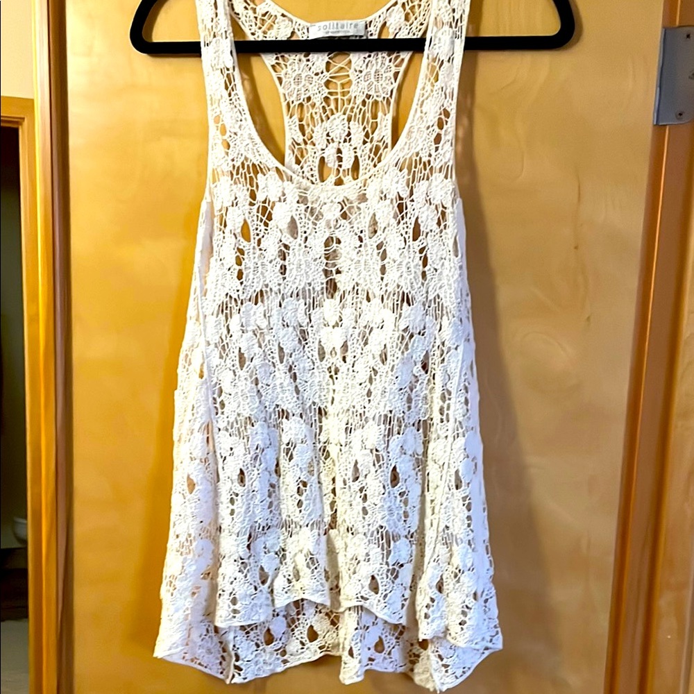 Solitaire Ivory Lace Top